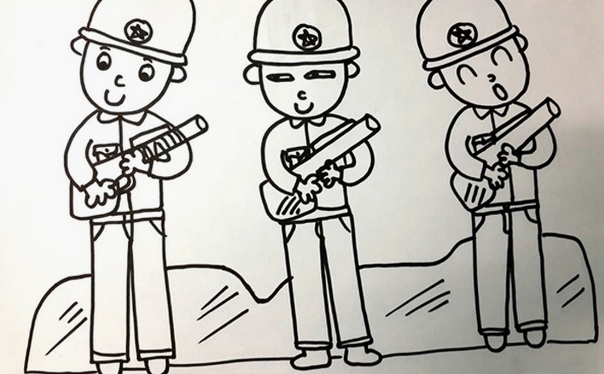 tranh tô màu chú bộ đội số 8