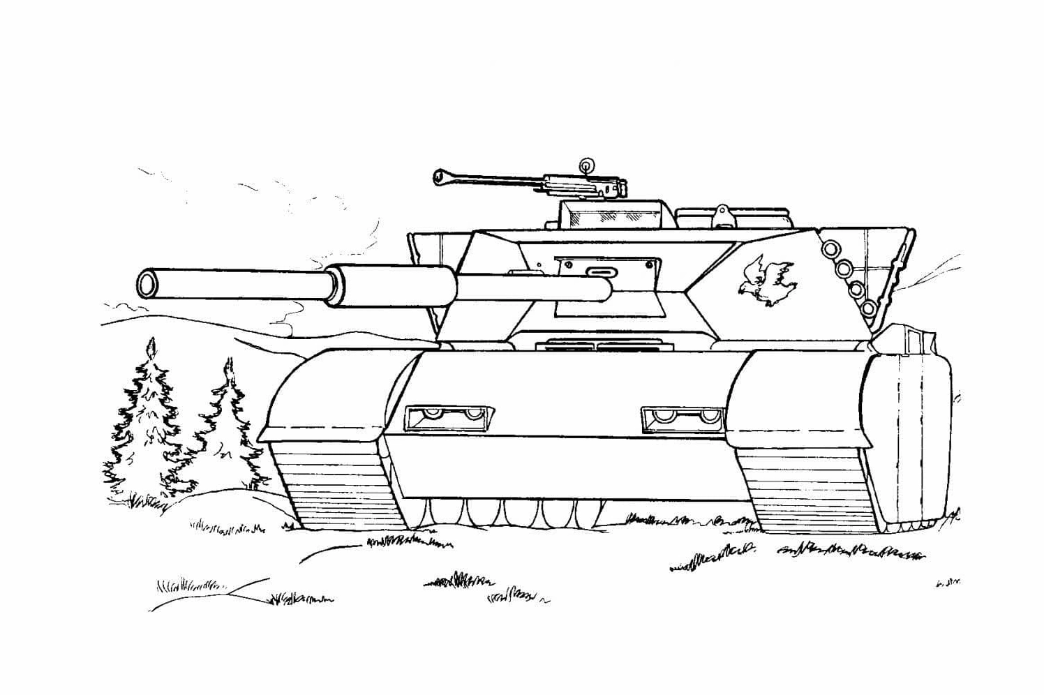 tranh tô màu chú bộ đội và xe tăng đẹp và ngầu