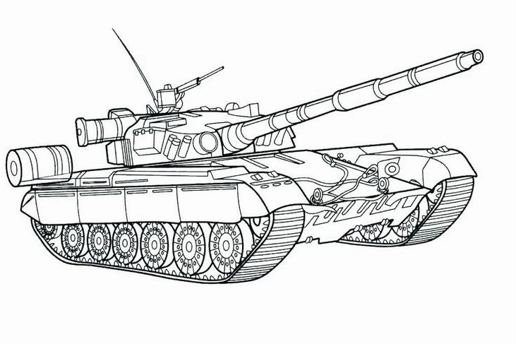 tranh tô màu chú bộ đội và xe tăng số 4