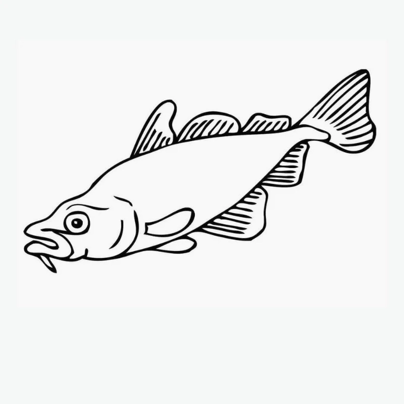 Tranh tô màu con cá chép đang đớp mồi