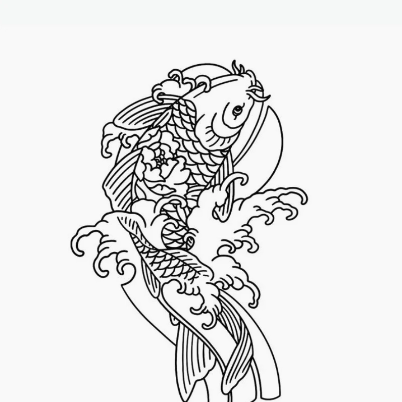 Tranh tô màu con cá chép số 29