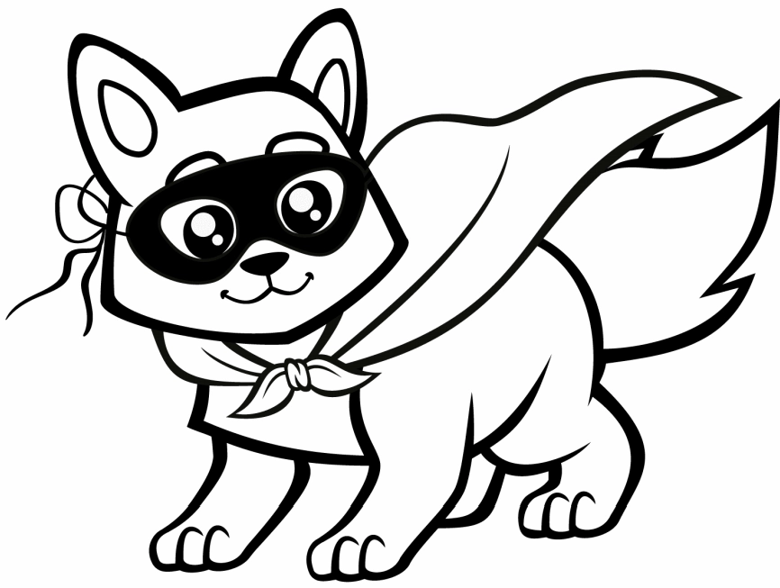 tranh tô màu con cáo đeo mặt nạ bí ẩn