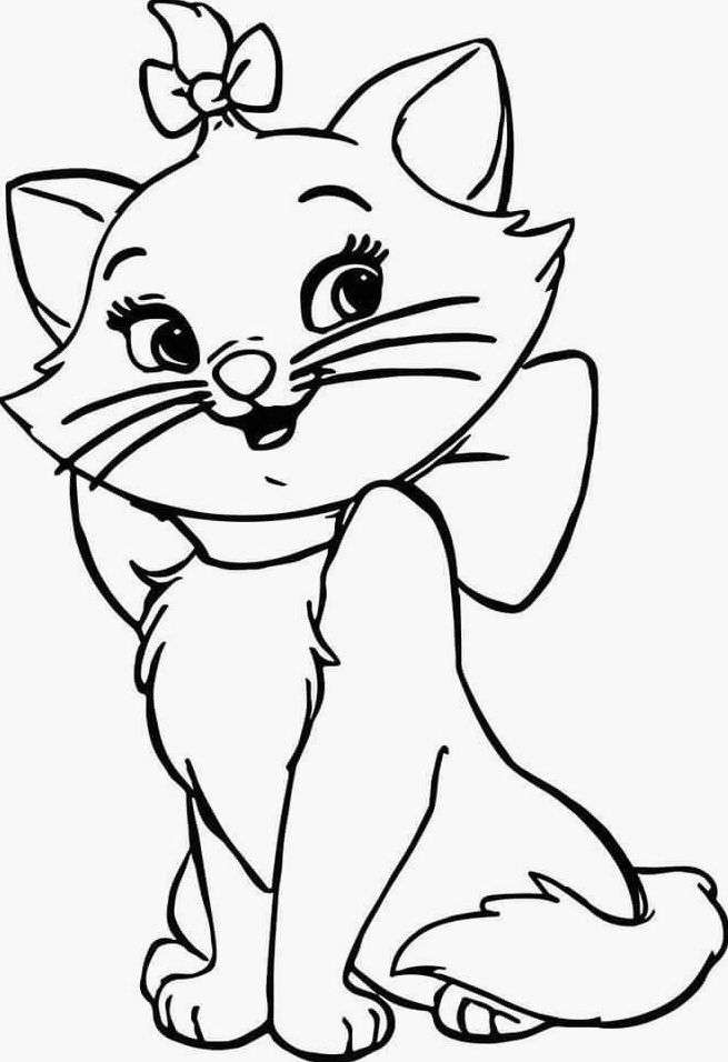 Tranh tô màu con mèo đáng yêu 10