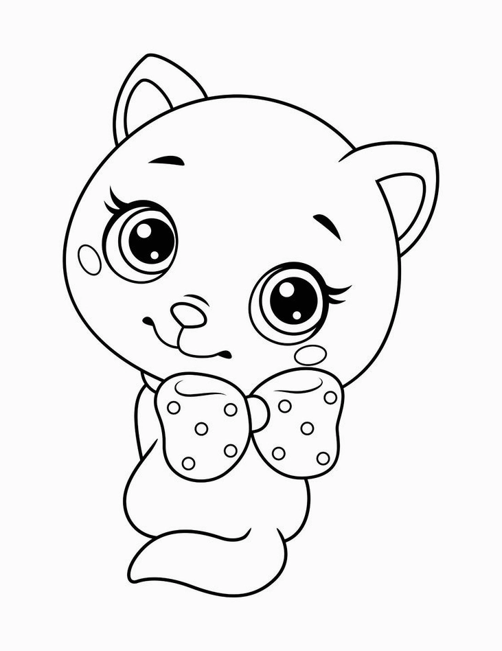 Tranh tô màu con mèo đáng yêu 8