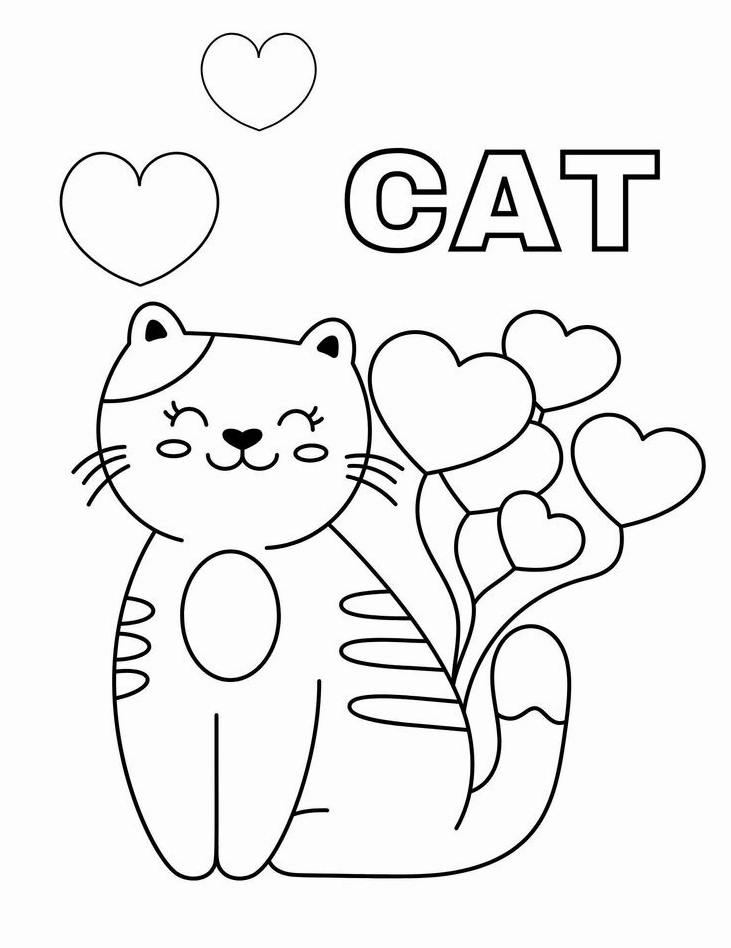 Tranh tô màu con mèo đáng yêu 9