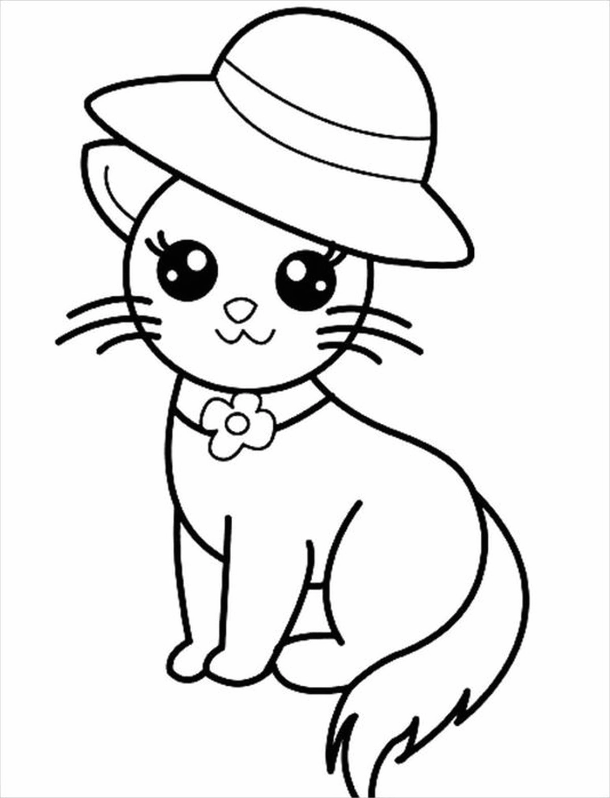 Tranh tô màu con mèo dễ thương số 6
