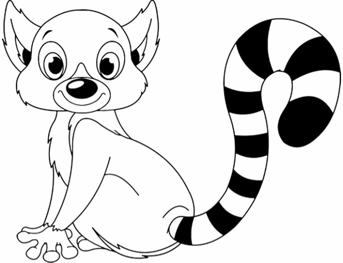 tranh tô màu con vượn cáo mỉm cười