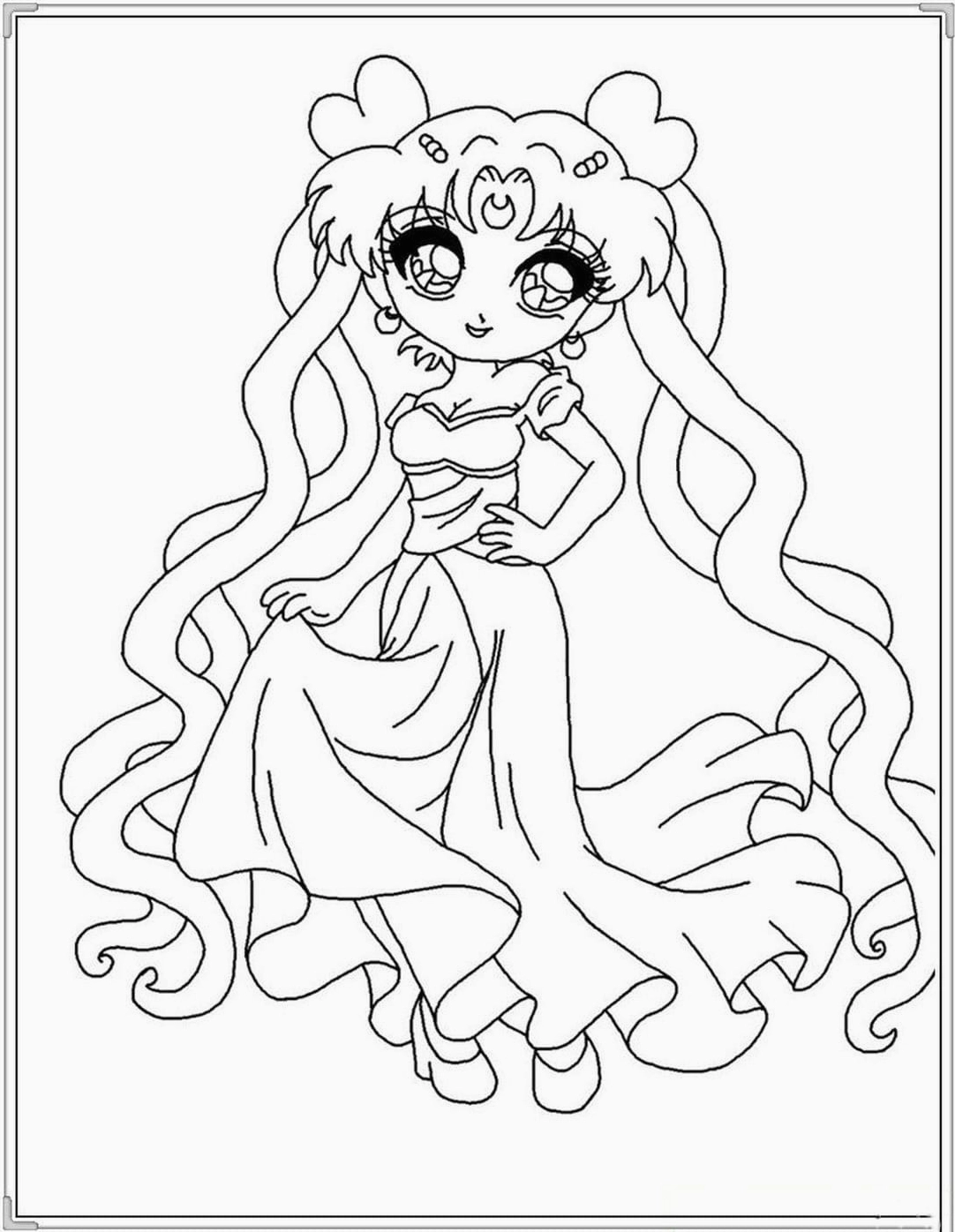 Tranh tô màu công chúa anime đáng yêu và dễ thương nhất