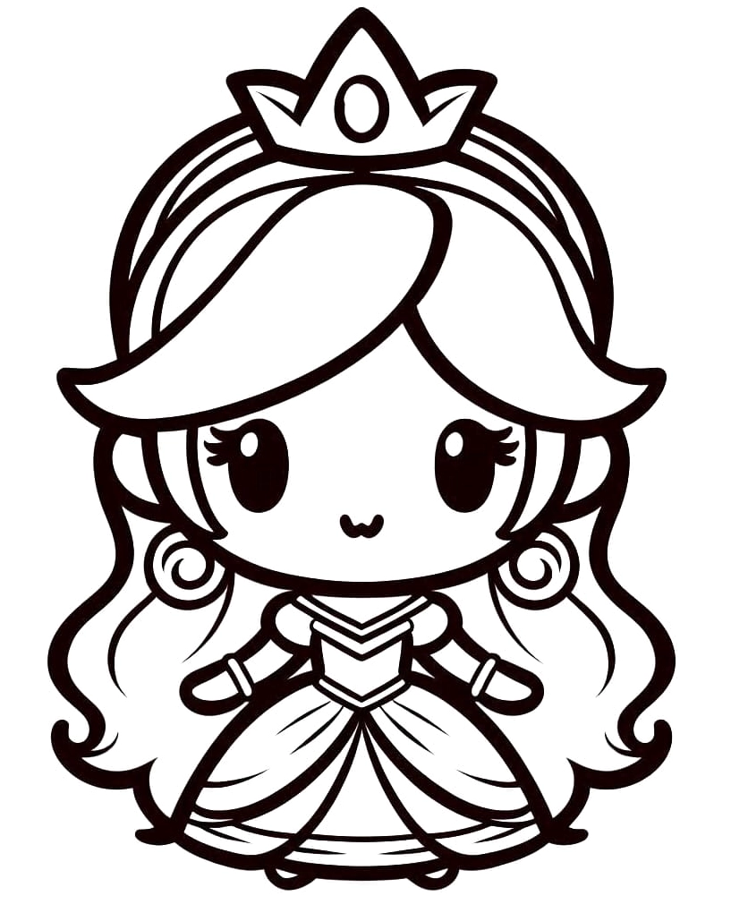 Tranh tô màu công chúa chibi xinh như mộng