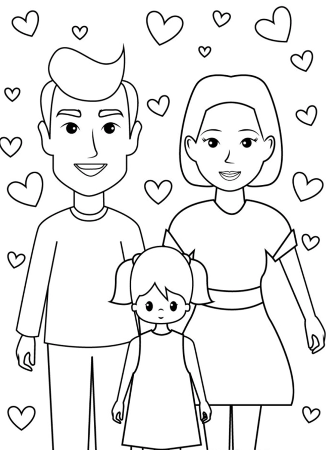 tranh tô màu gia đình hạnh phúc 3