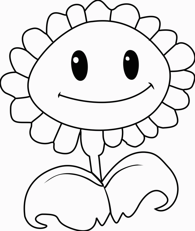 tranh tô màu hoa hướng dương mỉm cười