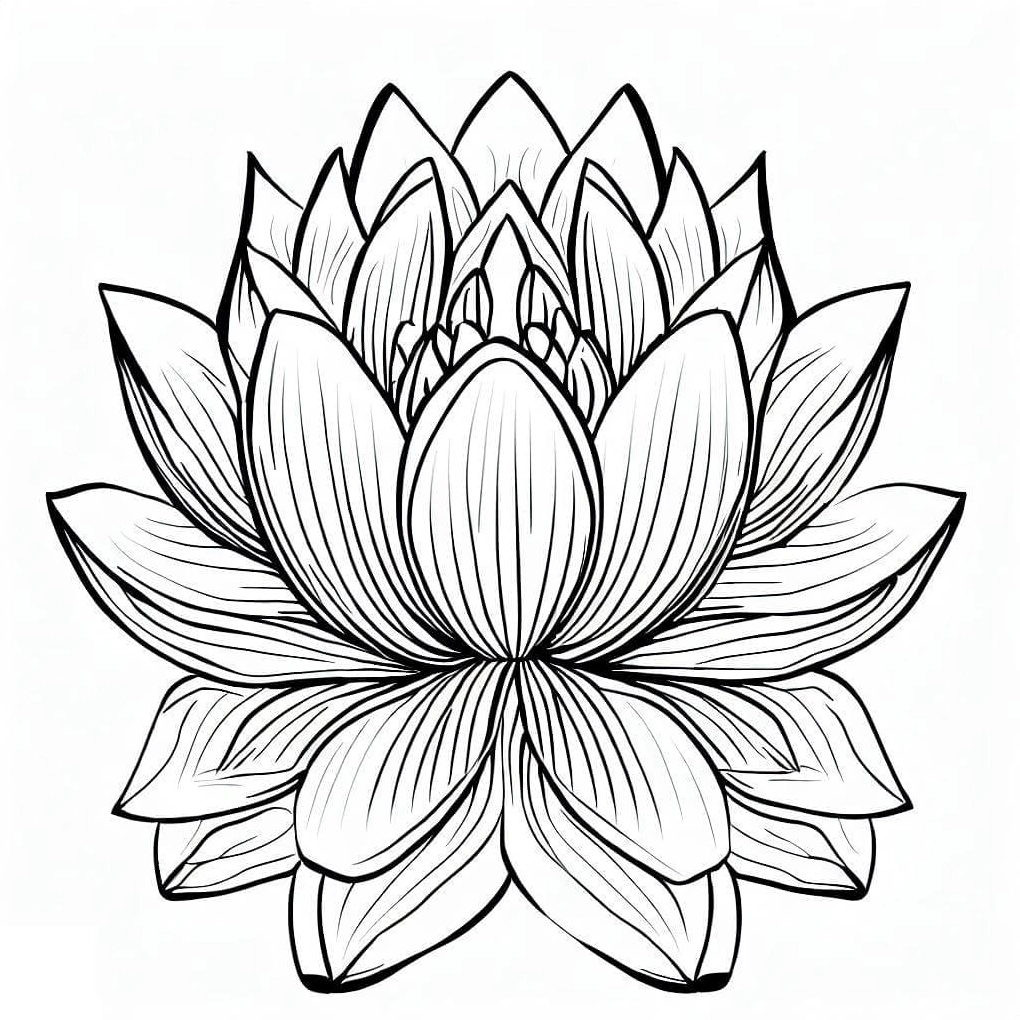 Tranh tô màu hoa sen miễn phí chất lượng cao