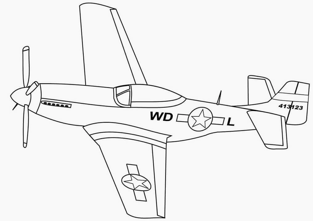 Tranh tô màu huyền thoại P-51 Mustang