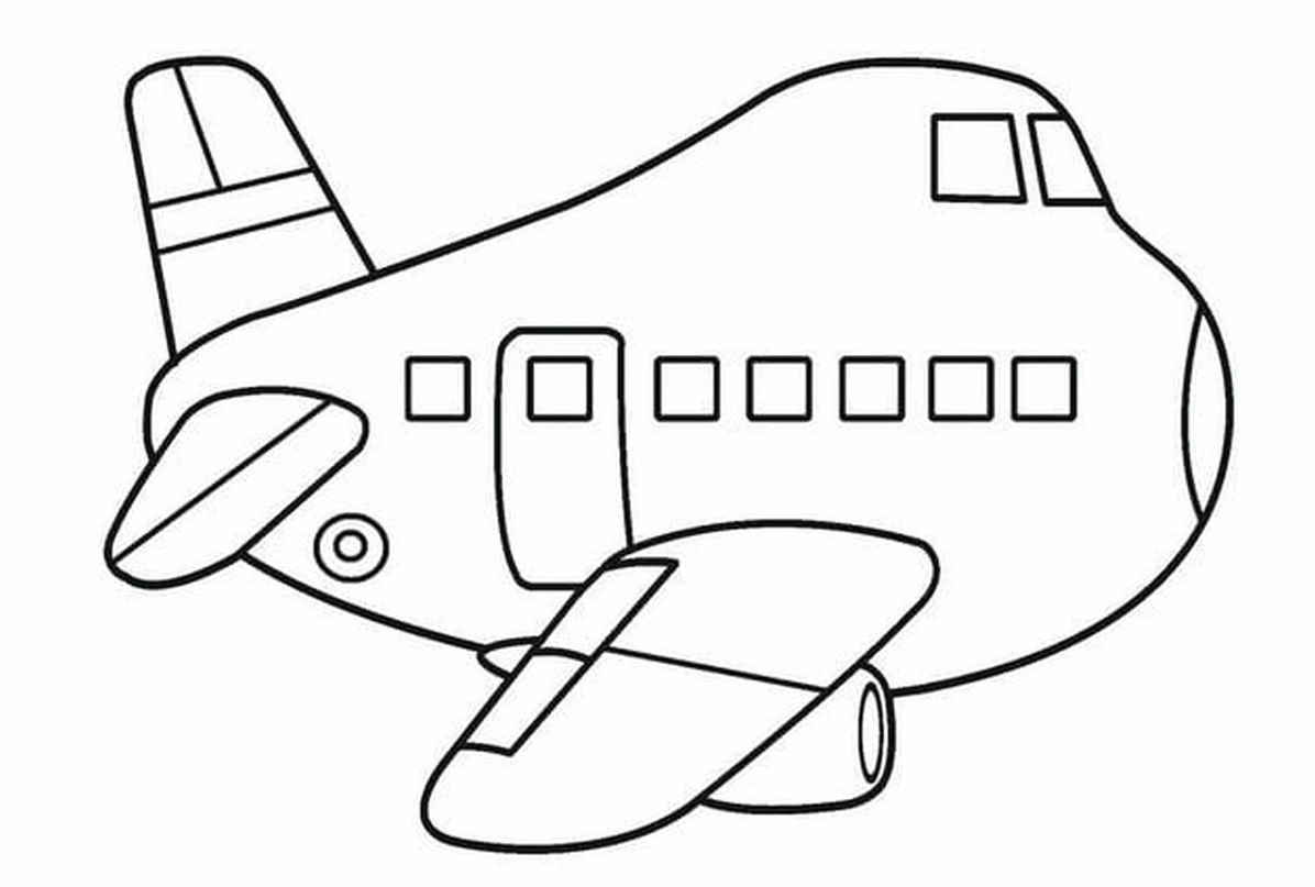 Tranh tô màu máy bay số 1 đáng yêu cho bé