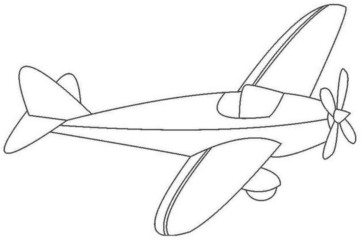 Tranh tô màu máy bay số 2 ngộ nghĩnh