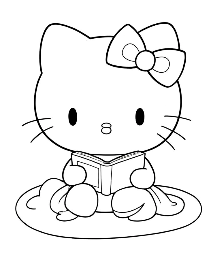 Tranh tô màu mèo Kitty 3