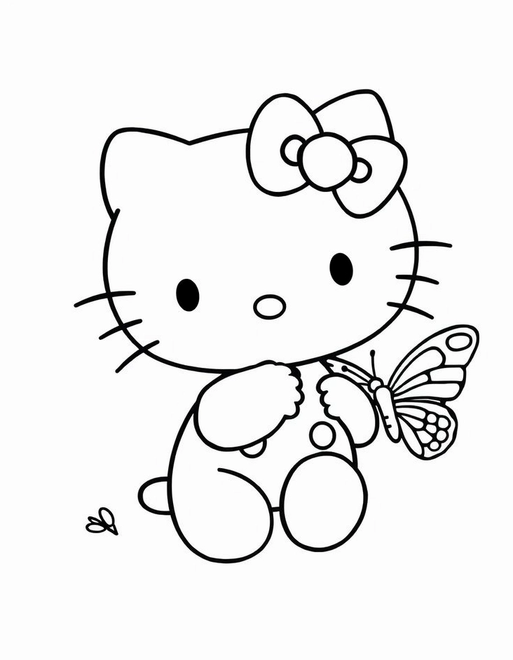 Tranh tô màu mèo Kitty 4