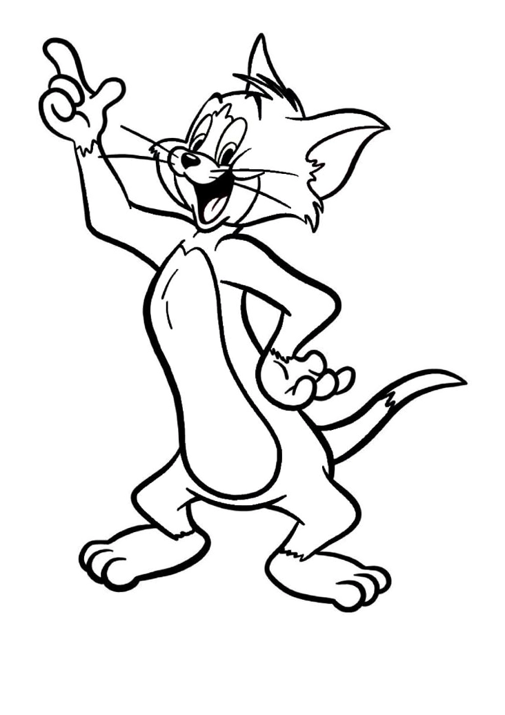 Tranh tô màu mèo Tom 1