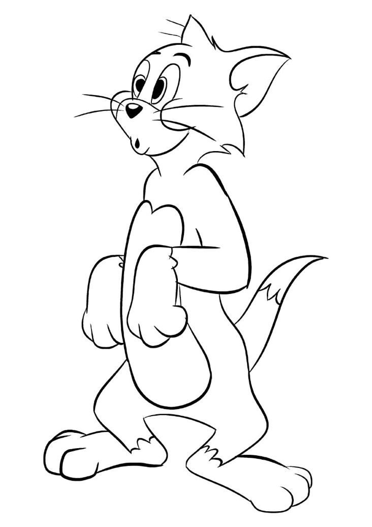 Tranh tô màu mèo Tom 3