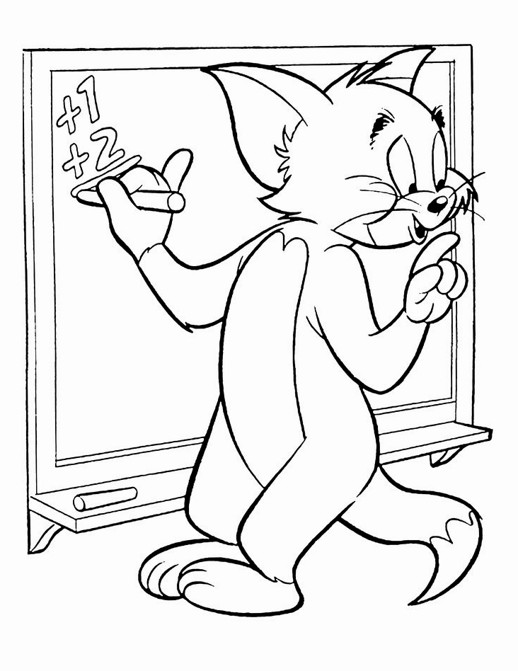 Tranh tô màu mèo Tom 7