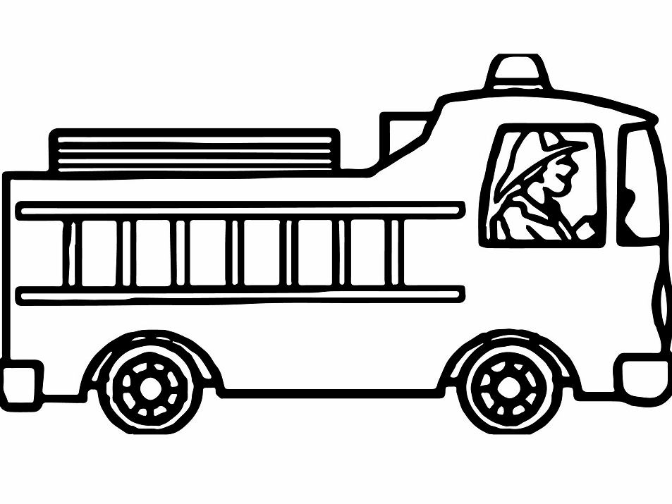 Tranh tô màu người lính lái xe cứu hỏa