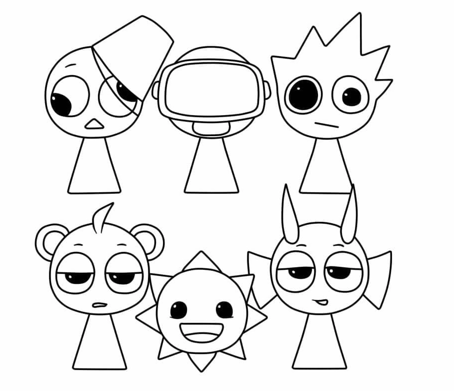 Tranh tô màu nhân vật Sprunki vui nhộn