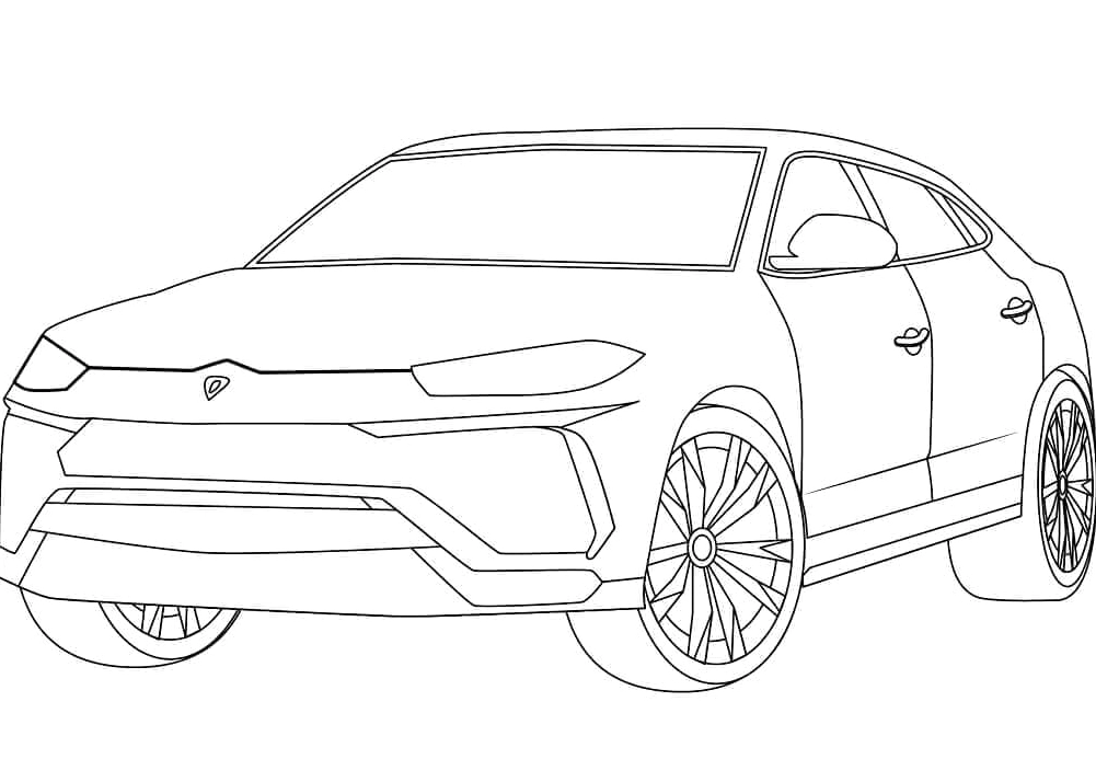 tranh tô màu ô tô lamborghini cơ bản