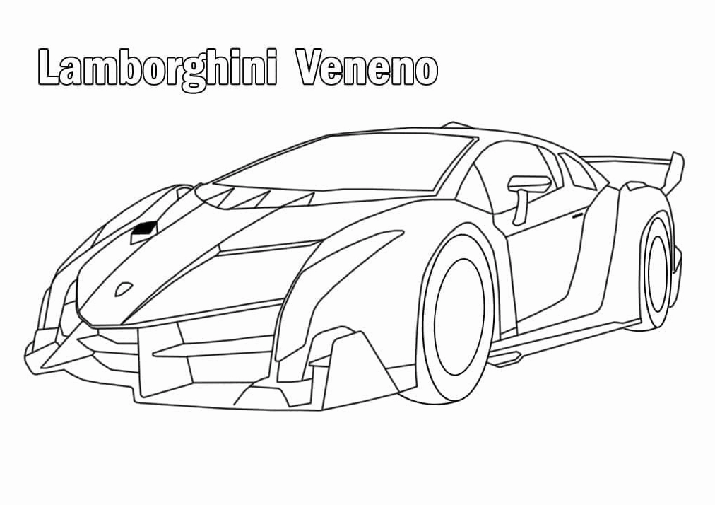 tranh tô màu ô tô lamborghini ngầu và đẹp