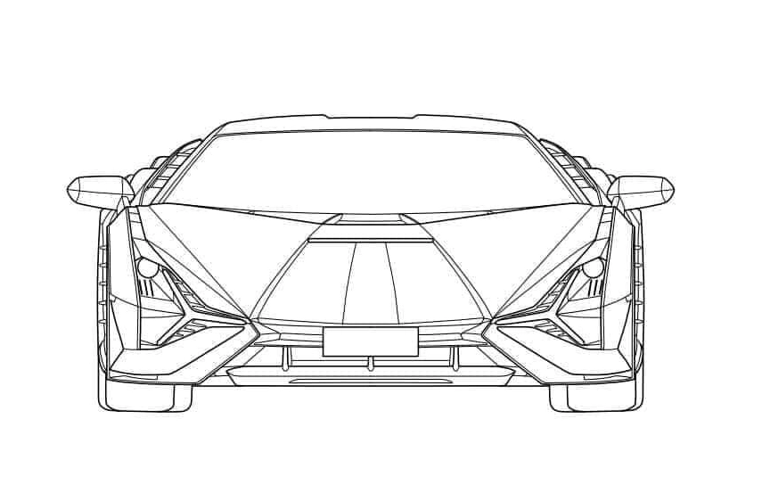 tranh tô màu ô tô lamborghini thể thao