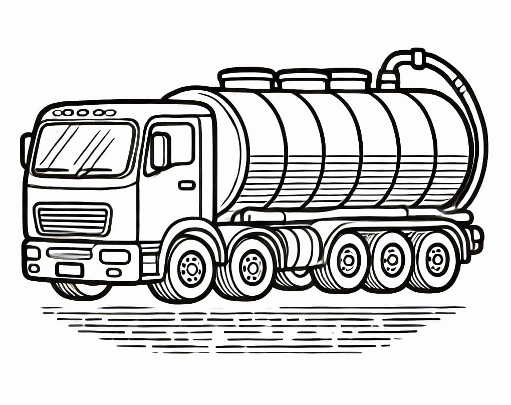 tranh tô màu ô tô lamborghini và xe bồn