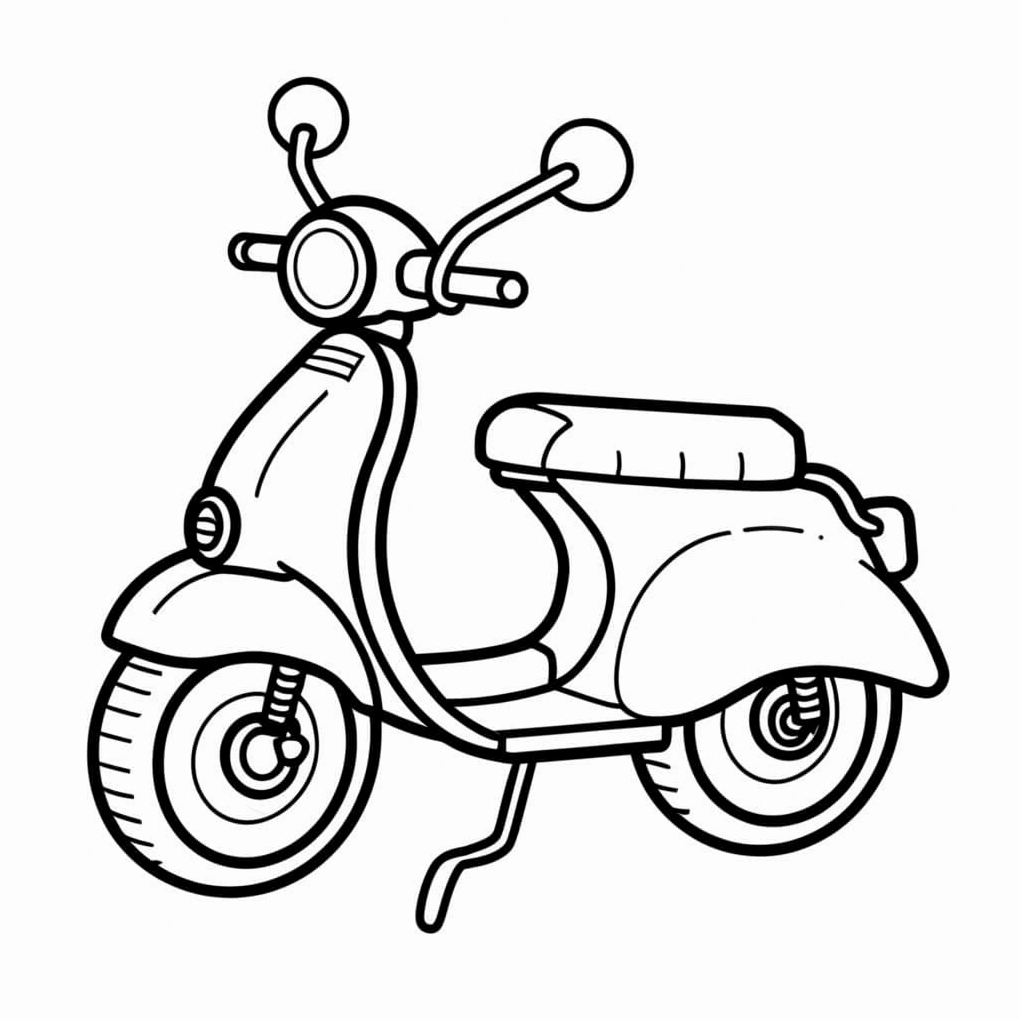 tranh tô màu ô tô lamborghini và xe tay ga