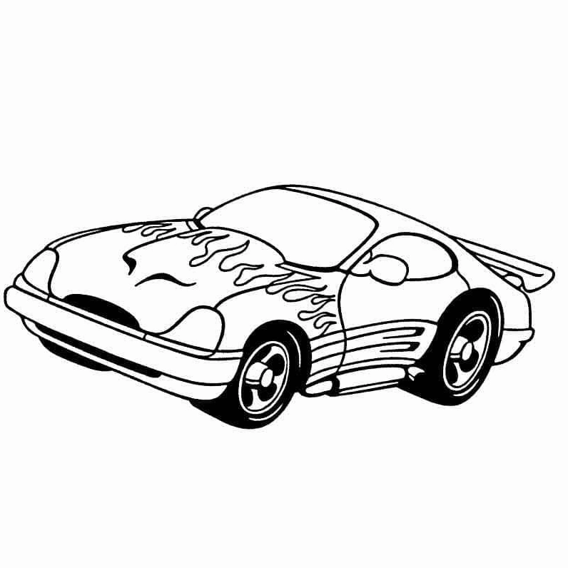 Tranh tô màu ô tô xe đua cá tính mạnh mẽ cho bé trai