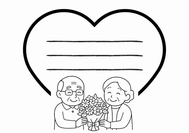 Tranh tô màu ông bà dễ thương gần gũi giúp bé rèn luyện vận động tinh