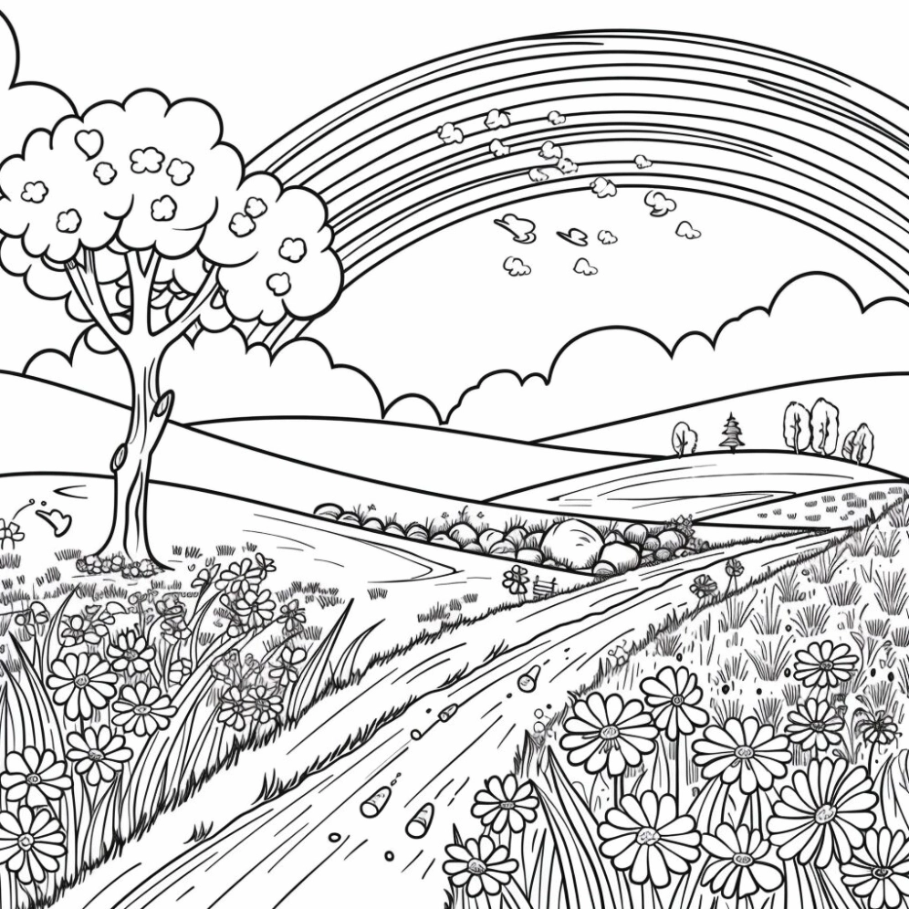 Tranh tô màu phong cảnh giúp thư giãn và sáng tạo với thiên nhiên