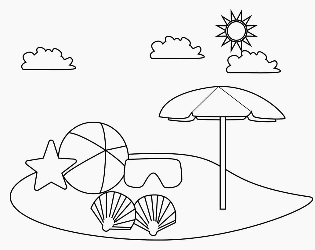 Tranh tô màu phong cảnh mùa hè vui vẻ