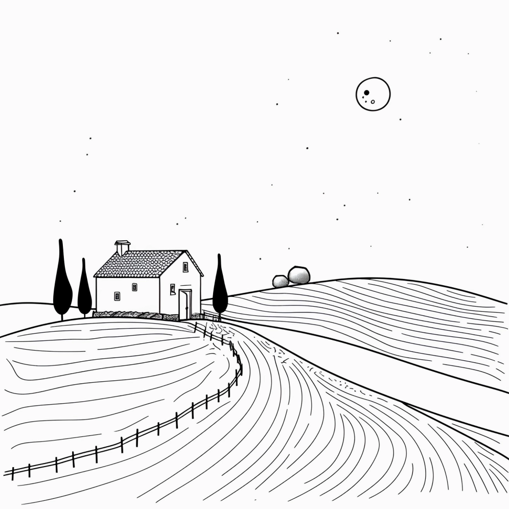 Tranh tô màu phong cảnh thiên nhiên dễ áp dụng cho bé tập tô