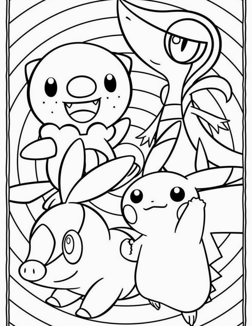 Tranh tô màu Pokemon cute dễ thương số 4