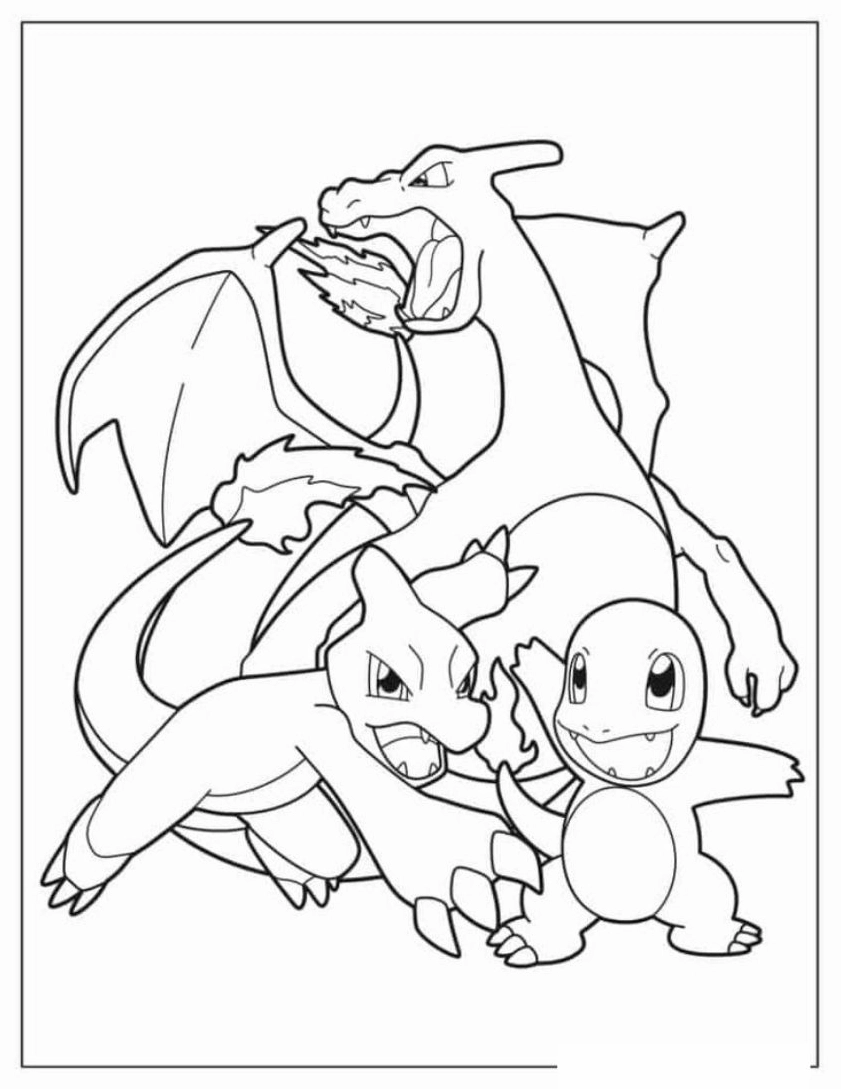 Tranh tô màu Pokemon cute dễ thương số 5