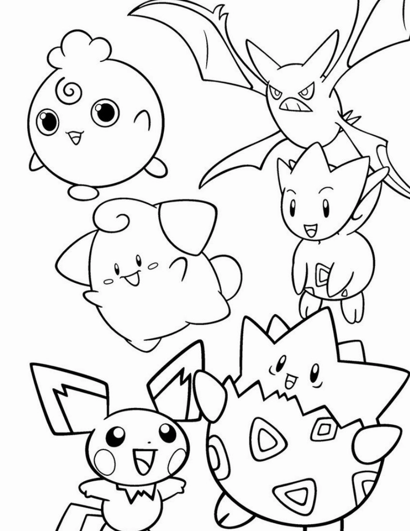 Tranh tô màu Pokemon cute dễ thương số 6