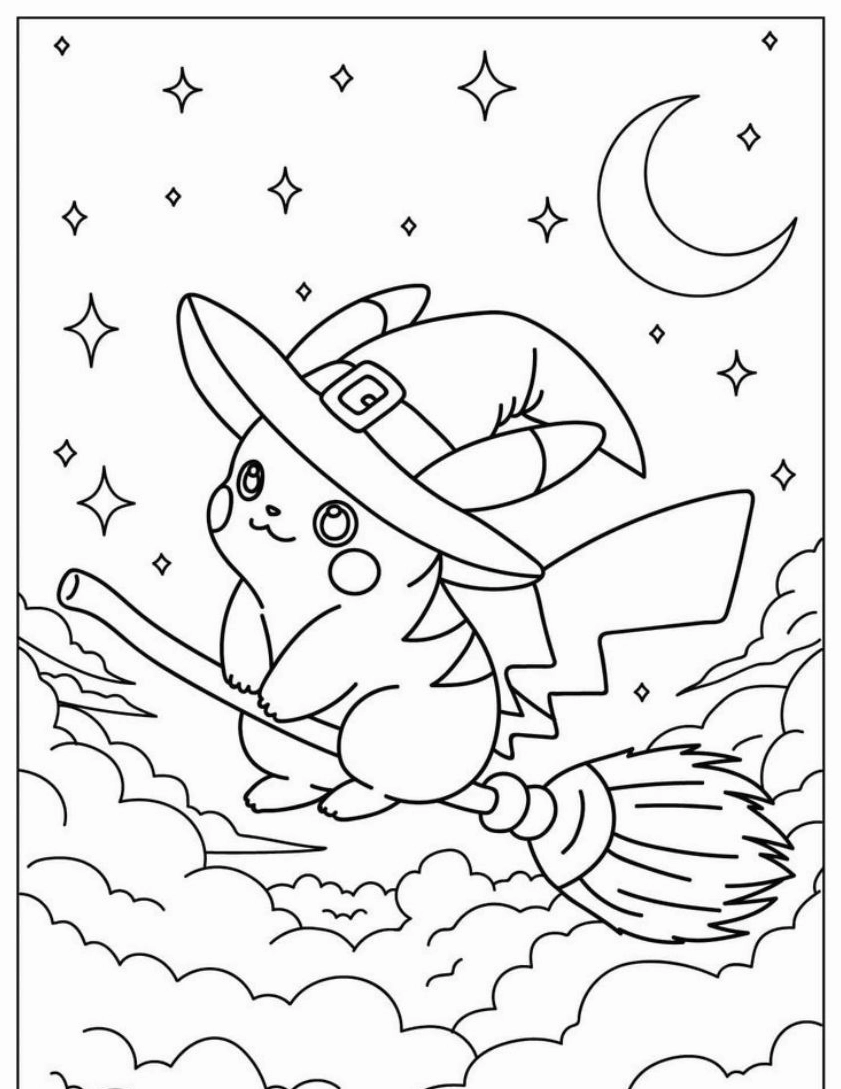 Tranh tô màu Pokemon cute dễ thương số 7