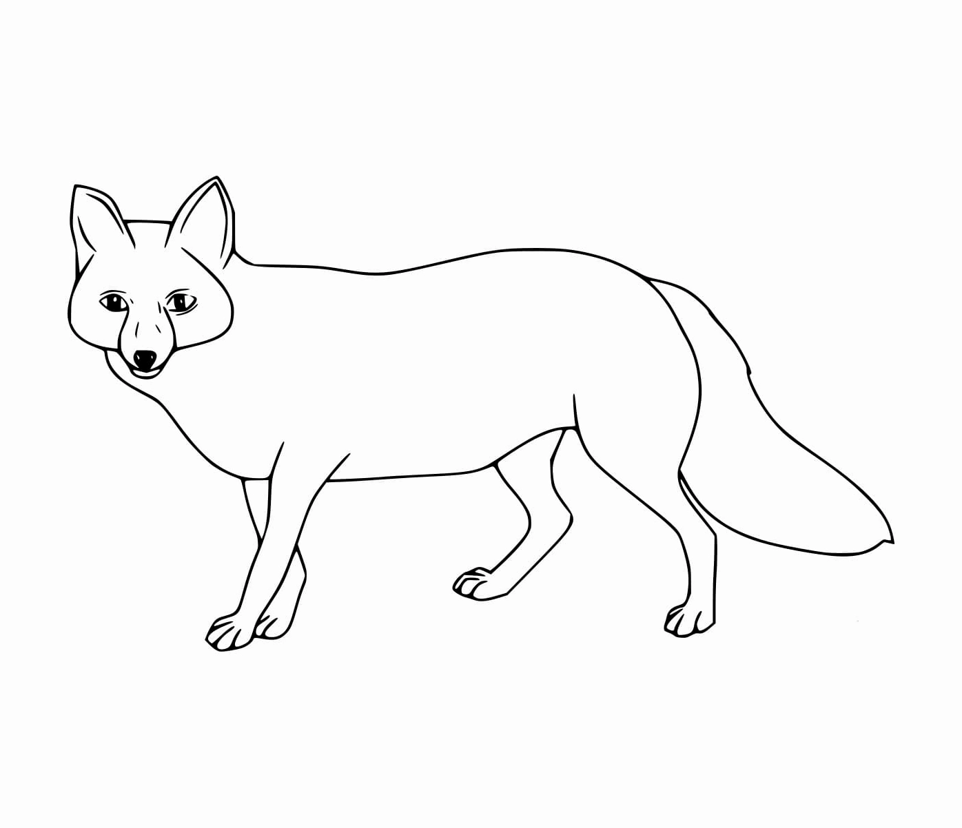 tranh tô màu vẽ con cáo rất đơn giản