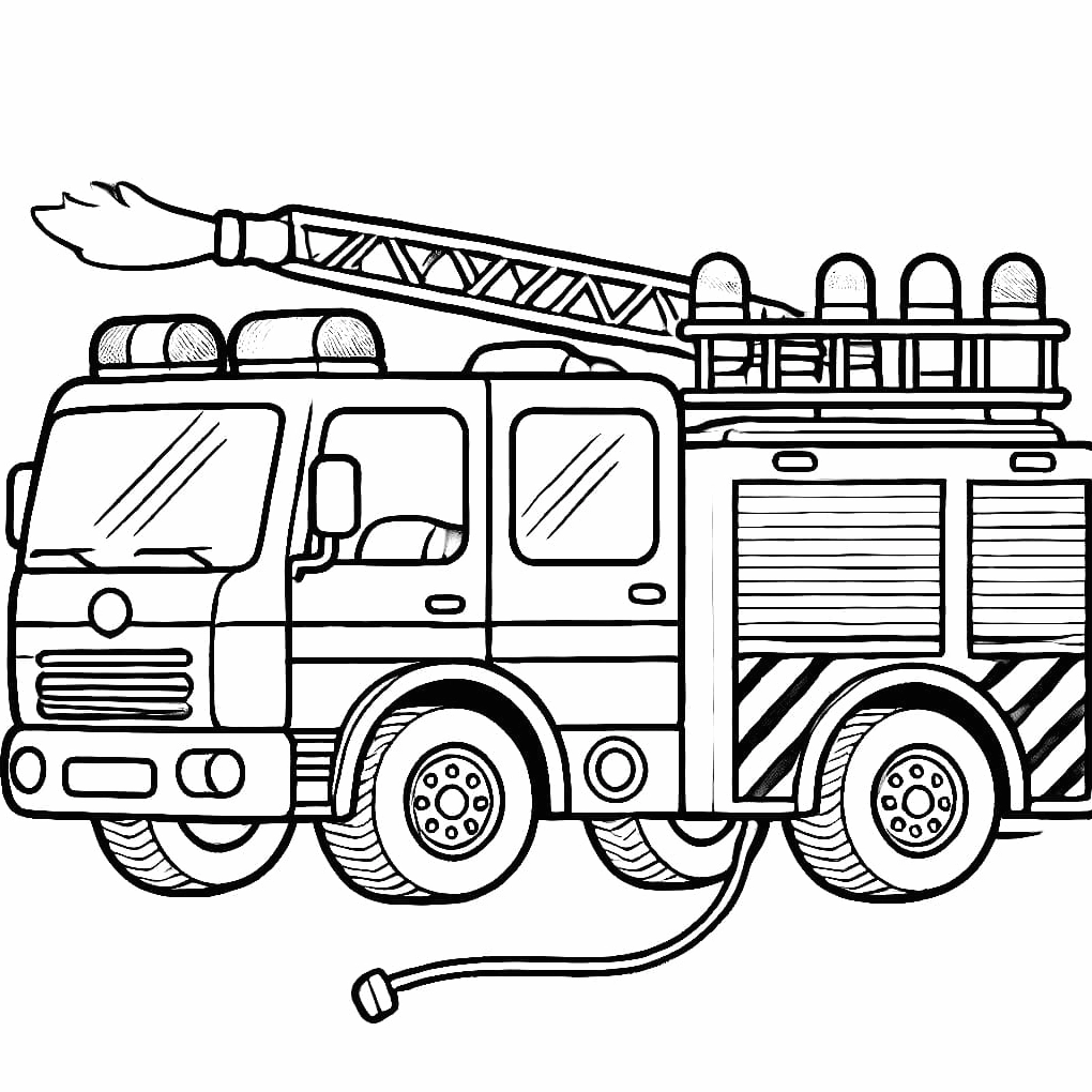 Tranh tô màu vòi nước xe cứu hỏa