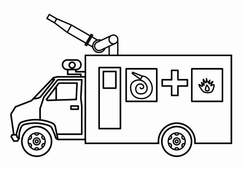 Tranh tô màu xe cứu hỏa số 3