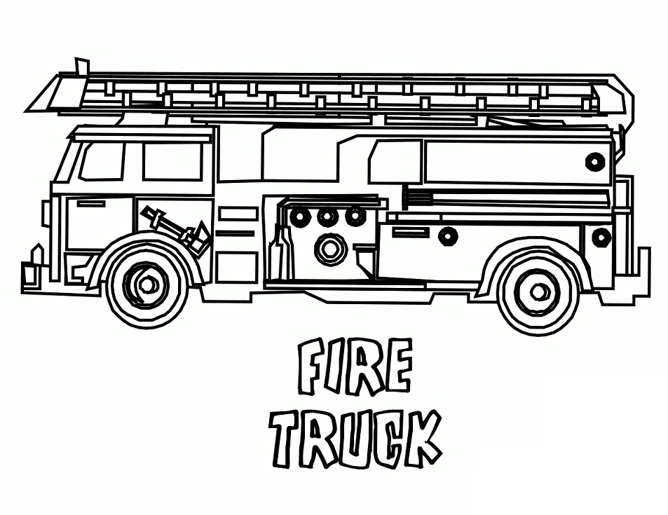 Tranh tô màu xe cứu hỏa truyền thống
