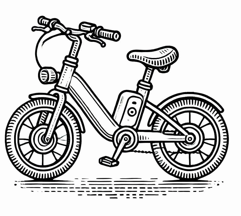 Tranh tô màu xe đạp điện rất đẹp thân thiện với môi trường