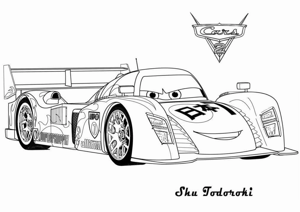 Tranh tô màu xe đua Shu Todoroki mang phong cách Nhật Bản