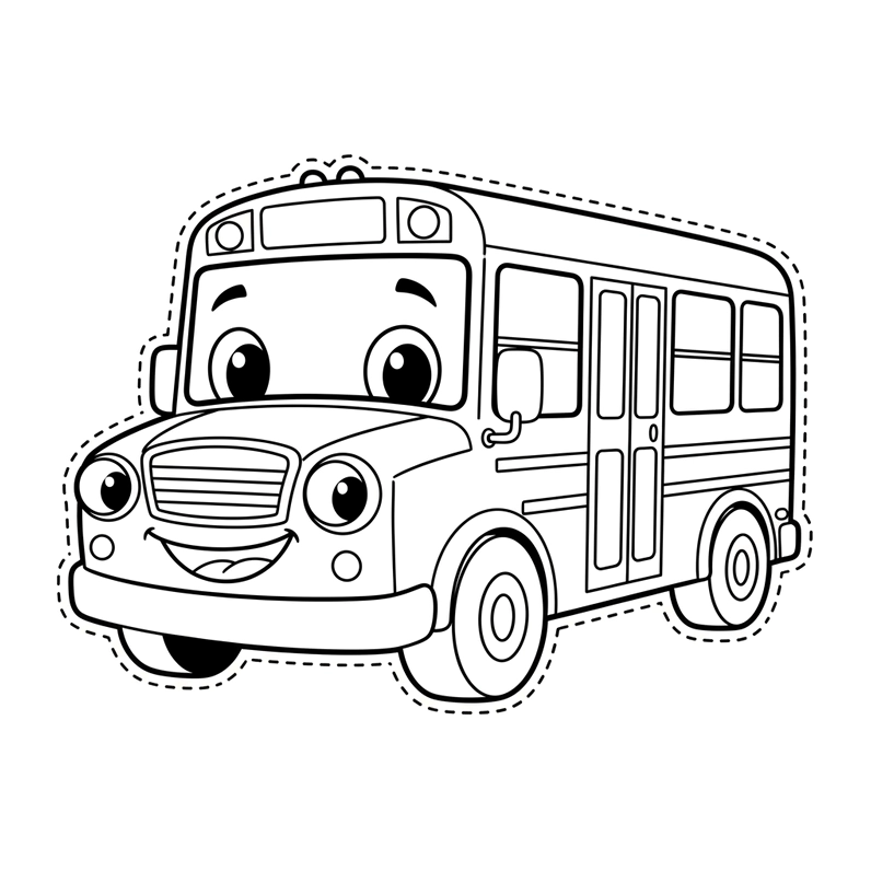 Tranh tô màu Xe Ô Tô Khách đẹp và dễ tô