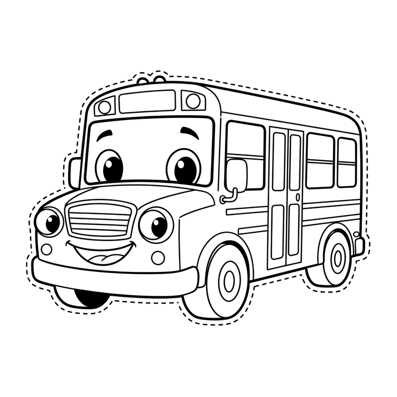 Tranh tô màu Xe Ô Tô Khách đẹp và dễ tô