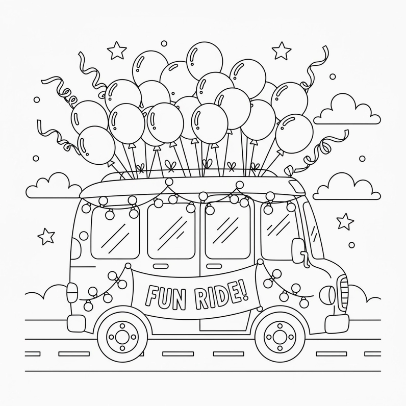 Tranh tô màu Xe Ô Tô Khách miễn phí tải về