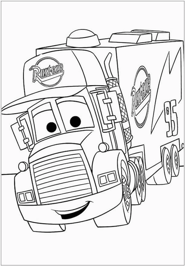 Tranh tô màu xe tải Mack trung thành chuyên chở xe đua